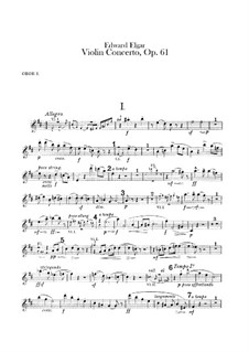 Concerto for Violin and Orchestra, Op.61: parte de oboes by Edward Elgar