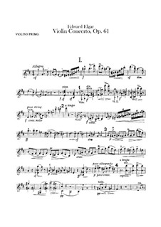 Concerto for Violin and Orchestra, Op.61: violino parte I by Edward Elgar