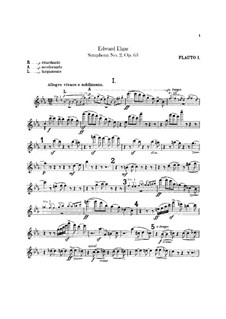 Symphony No.2 in E Flat Major, Op.63: parte de flautas by Edward Elgar