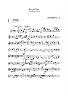Symphony No.2 in E Flat Major, Op.63: parte clarinetas by Edward Elgar