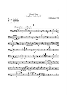 Symphony No.2 in E Flat Major, Op.63: contrafagote e piano by Edward Elgar