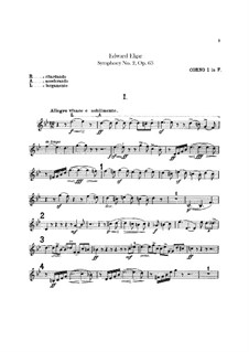 Symphony No.2 in E Flat Major, Op.63: trompa parte I - II by Edward Elgar