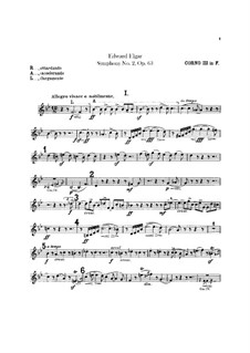 Symphony No.2 in E Flat Major, Op.63: trompa parte III-IV by Edward Elgar