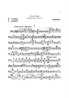 Symphony No.2 in E Flat Major, Op.63: parte de trombones e tubas by Edward Elgar