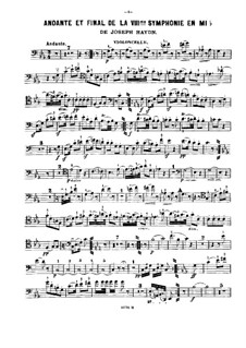 Symphony No.103 in E Flat Major 'Drum Roll', Hob.I/103: Movements II and IV, for violin, cello and piano – cello part by Joseph Haydn