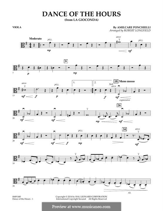 Dance of the Hours: parte viola by Amilcare Ponchielli