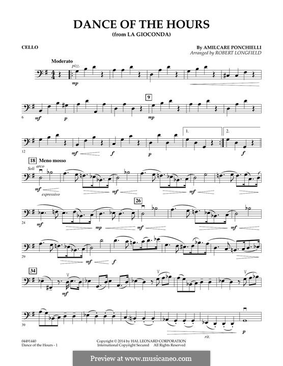 Dance of the Hours: parte violoncelo by Amilcare Ponchielli