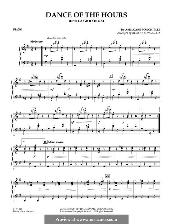 Dance of the Hours: parte piano by Amilcare Ponchielli