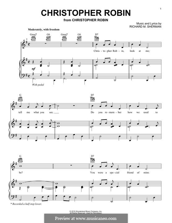 Christopher Robin (from Christopher Robin): Para vocais e piano (ou Guitarra) by Geoff Zanelli