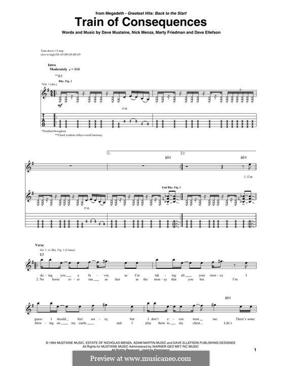 Train of Consequences (Megadeth): Para Guitarra by Dave Ellefson, Dave Mustaine, Martin Friedman, Nick Menza