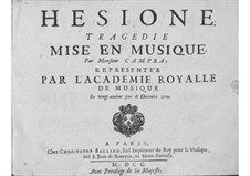 Hésione: prólogo by André Campra