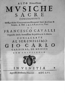 Musiche Sacre concernenti: Alto I part by Pietro Francesco Cavalli