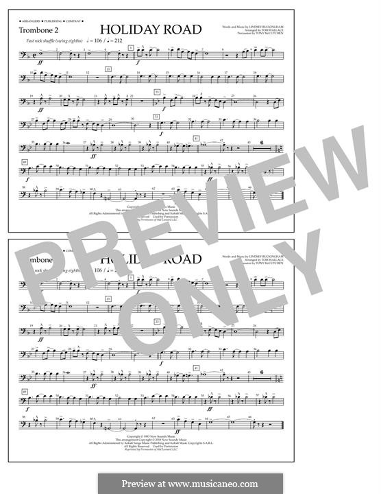 Holiday Road (from National Lampoon's Vacation) arr. Tom Wallace: Trombone 2 part by Lindsey Buckingham