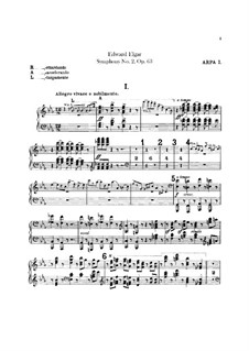 Symphony No.2 in E Flat Major, Op.63: parte harpas by Edward Elgar