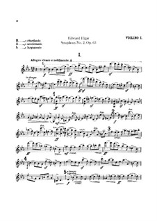 Symphony No.2 in E Flat Major, Op.63: violino parte I by Edward Elgar