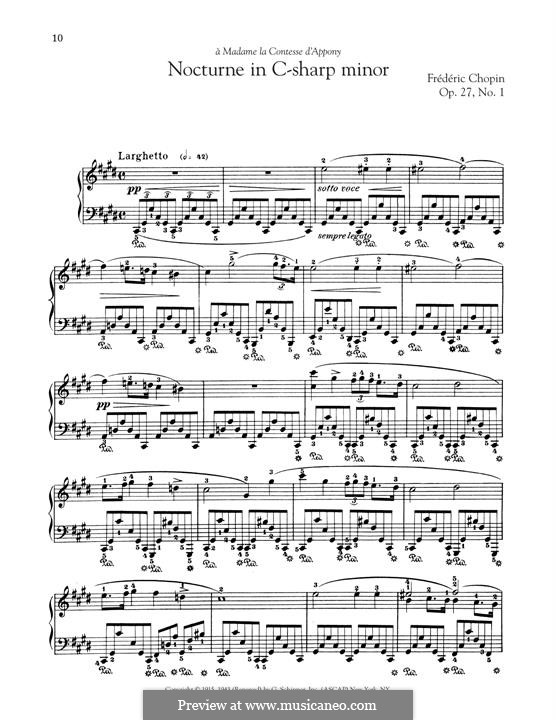 Nocturnes, Op.27: No 1 em C sustenido menor by Frédéric Chopin