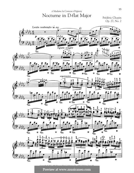 Nocturnes, Op.27: No 2 em D flat Maior by Frédéric Chopin