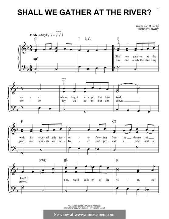 Shall We Gather at the River: Para Piano by Robert Lowry