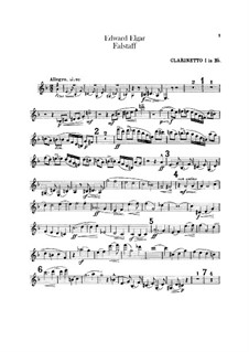 Falstaff. Symphonic Study, Op.68: parte clarinetas by Edward Elgar