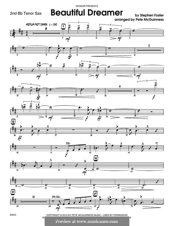 Jazz Ensemble version: 2nd Bb Tenor Saxophone part by Stephen Collins Foster