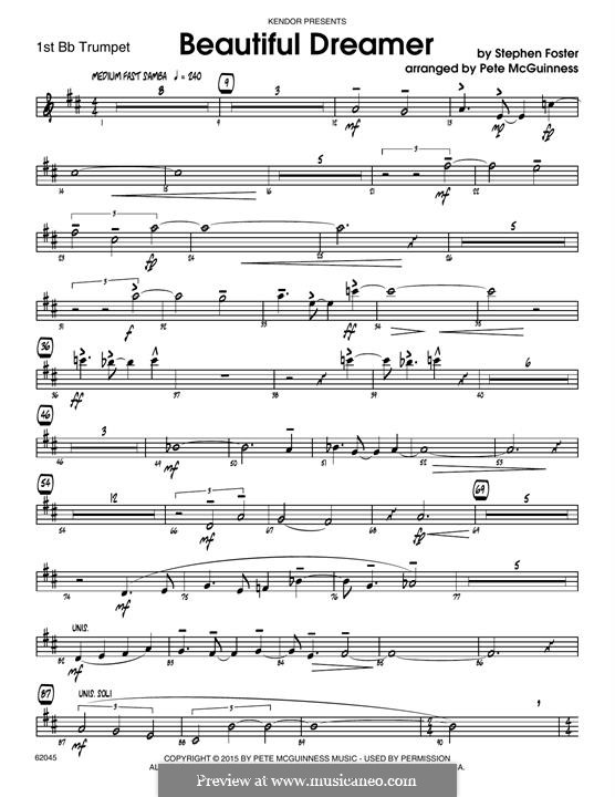 Jazz Ensemble version: 1st Bb Trumpet part by Stephen Collins Foster
