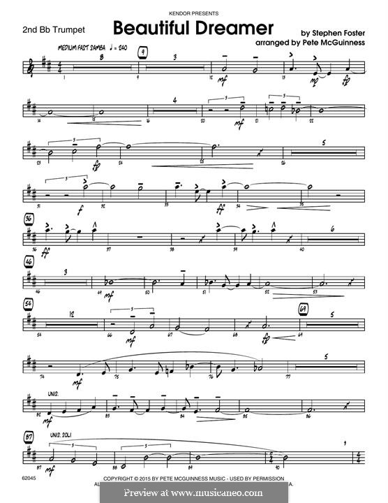 Jazz Ensemble version: 2nd Bb Trumpet part by Stephen Collins Foster