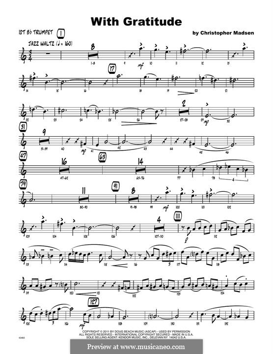 With Gratitude: 1st Bb Trumpet part by Christopher Madsen