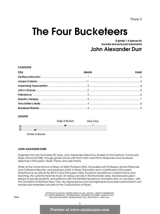 The Four Bucketeers: Percussion 2 part by John Alexander Durr