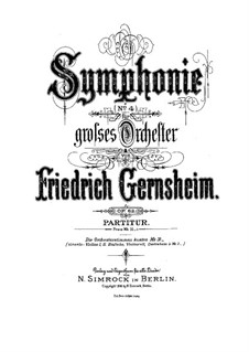 Symphony No.4 in B Flat Major, Op.62: Symphony No.4 in B Flat Major by Friedrich Gernsheim