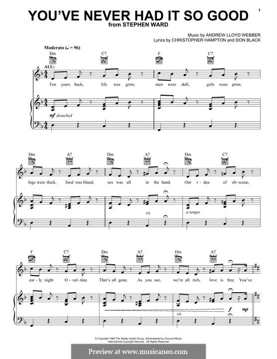 You've Never Had It So Good por A.L. Webber - Partituras on músicaNeo