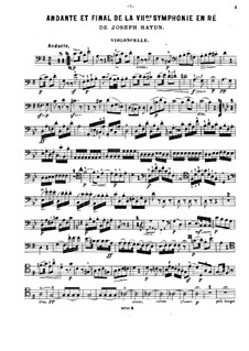 Symphony No.104 in D Major 'London', Hob.I/104: Movements II and IV, for violin, cello and piano – cello part by Joseph Haydn