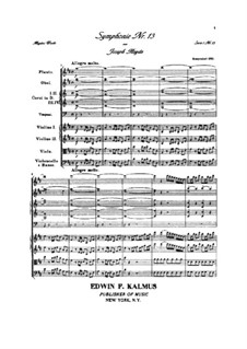 Symphony No.13 in D Major, Hob.I/13: partitura completa by Joseph Haydn