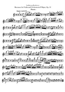 Romance for Violin and Orchestra No.2 in F Major, Op.50: parte flauta by Ludwig van Beethoven