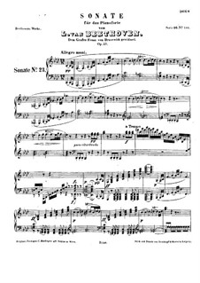 Sonata for Piano No.23 'Appassionata', Op.57: For a single performer by Ludwig van Beethoven