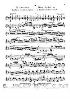 Cadenzas to Violin Concerto in D Major by Beethoven, Op.61: Cadenzas to Violin Concerto in D Major by Beethoven by Jenö Hubay