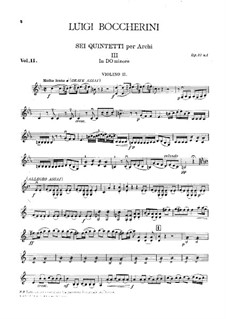 String Quintets, Op.51: Quintet No.2 in C Minor – violin II part, G.377 by Luigi Boccherini