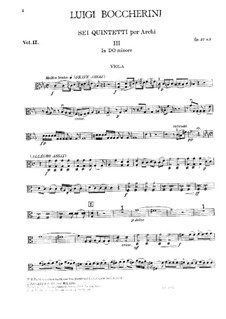 String Quintets, Op.51: Quintet No.2 in C Minor – viola part, G.377 by Luigi Boccherini