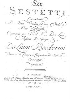 Six String Sextets, G.454-459 Op.23: violino parte II by Luigi Boccherini