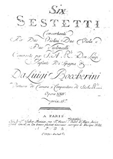 Six String Sextets, G.454-459 Op.23: Viola I parts by Luigi Boccherini