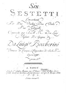 Six String Sextets, G.454-459 Op.23: Cello II parts by Luigi Boccherini