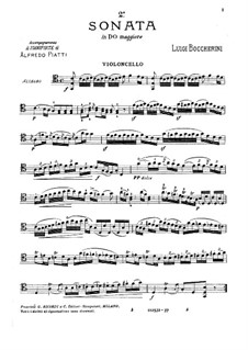 Sonata for Cello and Basso Continuo No.2, G.6: Parte de solo by Luigi Boccherini