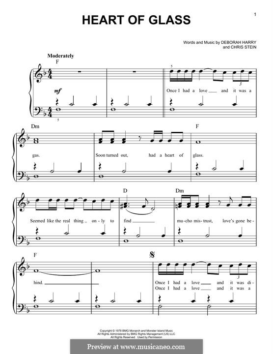 Heart of Glass (Blondie): Para Piano by Chris Stein, Deborah Harry