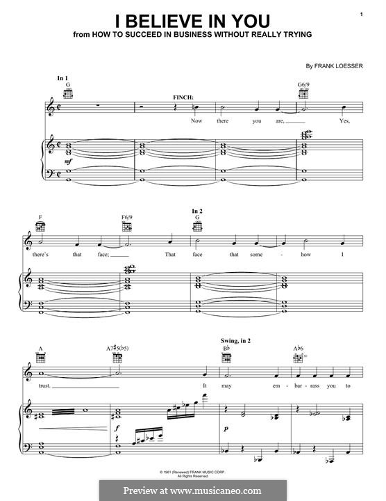 I Believe in You: Para vocais e piano (ou Guitarra) by Frank Loesser