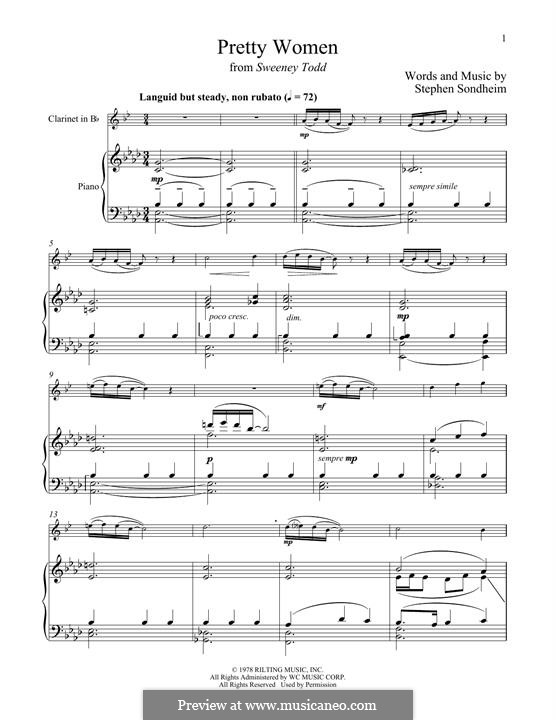 Pretty Women: para clarinete e piano by Stephen Sondheim