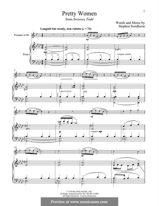 Pretty Women: para trompeta e piano by Stephen Sondheim