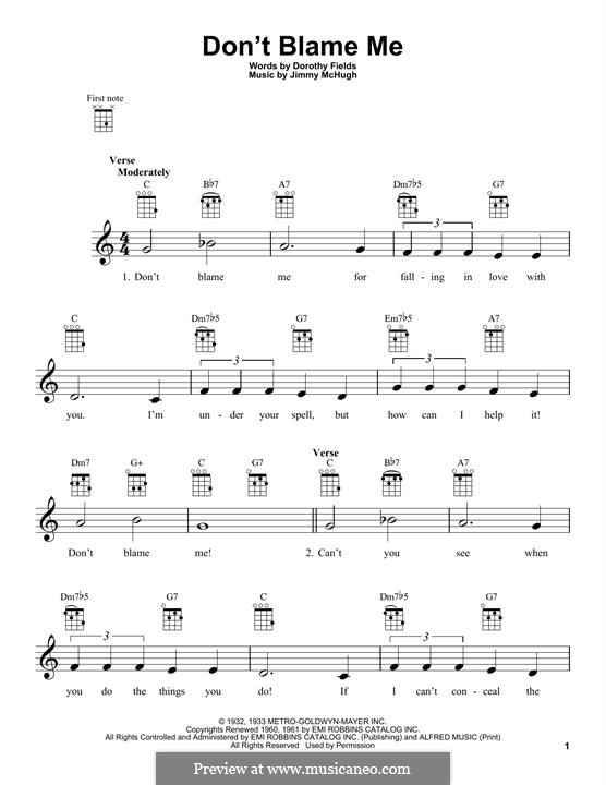 Don't Blame Me: para ukulele by Jimmy McHugh
