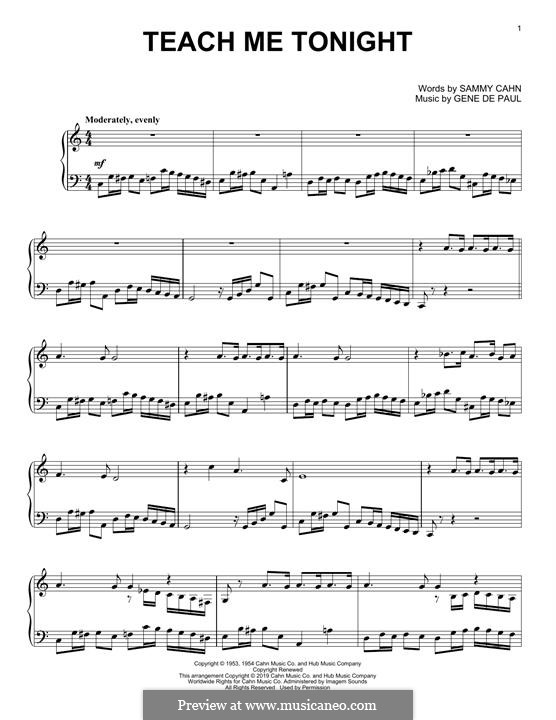 Teach Me Tonight (Frank Sinatra): Para Piano by Gene de Paul
