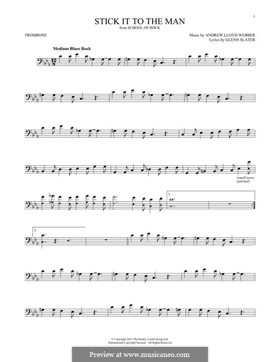 Stick It to the Man (from School of Rock: The Musical): para trombone by Andrew Lloyd Webber