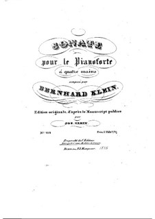 Sonata for Piano Four Hands: soneto para piano de quatro mãos by Bernhard Klein