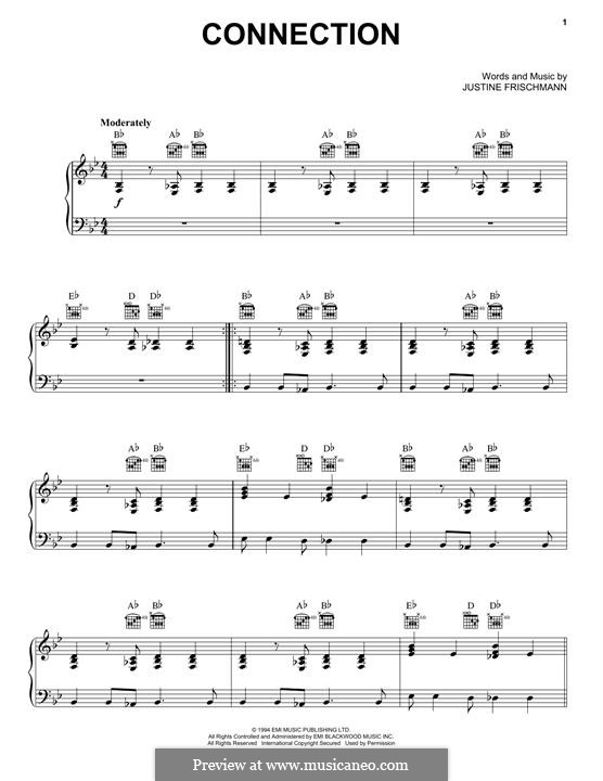 Connection (Elastica): Para vocais e piano (ou Guitarra) by Justine Frischmann